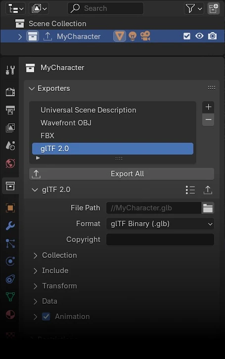 Blender 4.2 LTS Collection Exporters