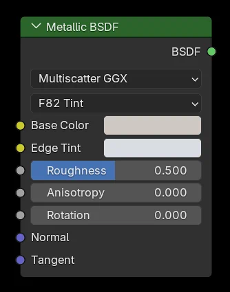 Metallic BSDF Node